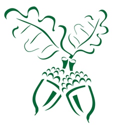 Abstract acorn with leaves vector image