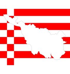 Map and flag of Bremen vector image