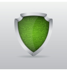 Shield with microchip vector image