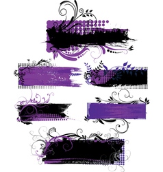 Set of grunge banners with patterns vector image