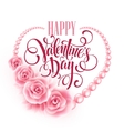 Pink rose and pearls frame Pink rose and pearls frame vector image