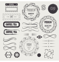 Logo vintage and frames design elements Logo vintage and frames design elements vector image