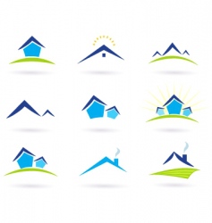 Real estate logo and icons vector image