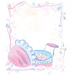 Cute card for baby girl vector image