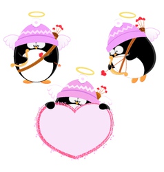 Cupid Penguin Set vector image