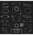 Chalkboard labels ribbons and stickers vector image