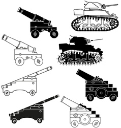 Cannons and tanks vector image