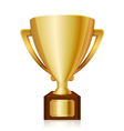 Gold shiny trophy vector image