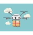 Remote air drone with a box vector image