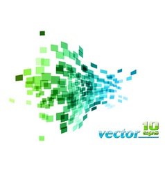 Green and blue wave square vector image