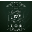 Lunch on the restaurant menu chalkboard vector image