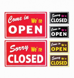 Open and closed store signs vector image