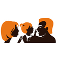 Family Silhouette of parents with baby vector image