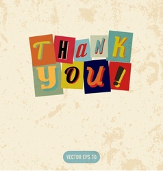 Thank you sign in retro doodle style vector image