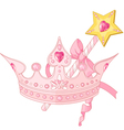 Princess crown and magic wand vector image