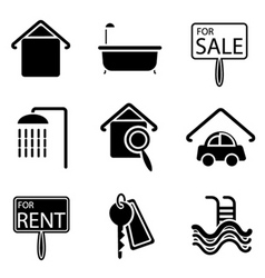 Real estate icons vector image