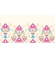 Abstract damask tulips horizontal seamless pattern vector image