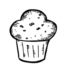 Muffin doodle vector image
