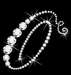 O italic with diamonds vector image