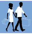 man and woman with shopping bags vector image