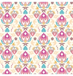 Abstract damask tulips seamless pattern background vector image