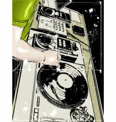 Dj and vinyl disc vector image