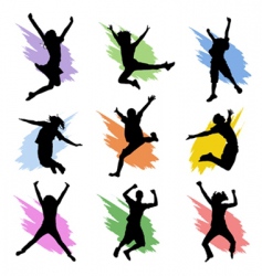 Jumping people vector image