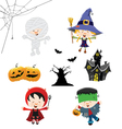 Halloween Kid Set vector image