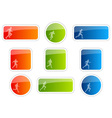 Color stickers with runner symbol vector image