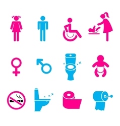 Toilet icons set isolated on white vector image
