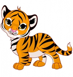 Walking baby tiger vector image