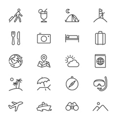 Traveling thin icons vector image