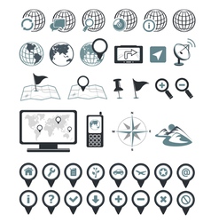 Location and destination icons vector image
