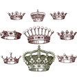 Old crown set vector image