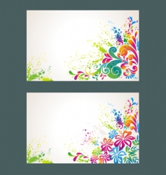 Set of colorful flower background vector image
