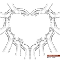 Hands Drawing Concept vector image