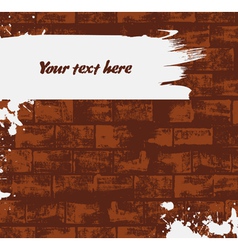 Brick wall background with paint stroke vector image