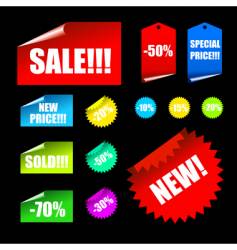 Tags and banner elements vector image