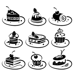 Set of cakes vector image