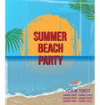 Vintage beach party poster vector image