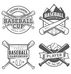 Set of vintage baseball labels and badges vector image