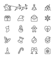 Christmas thin icons vector image