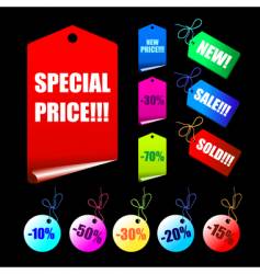 Tags and paper elements vector image