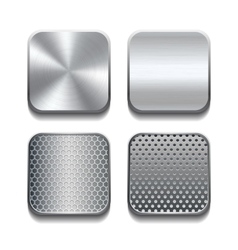 Apps metal icon set vector image