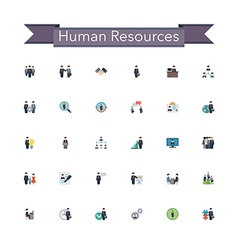 Human Resources Flat Icons vector image