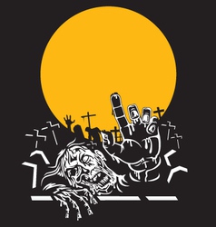 Halloween zombie night vector image