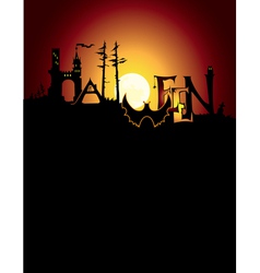 Halloween background and title vector image