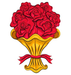Vintage bouquet of roses vector image