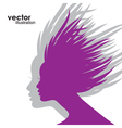 Woman Hair style Silhouette vector image