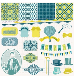 Vintage Gentlemens Accessories Set vector image